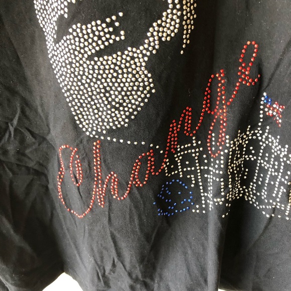 Barack Obama Beaded Tee XXL Cotton WOW! White Hous - Picture 2 of 6